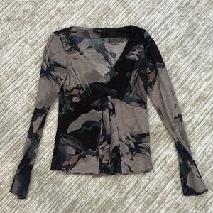 Vintage Etro Milano Wool Print Top – Size 38